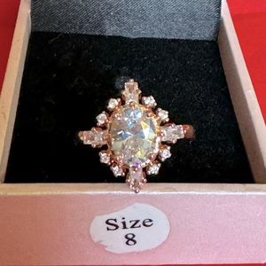 Rose gold cz ring